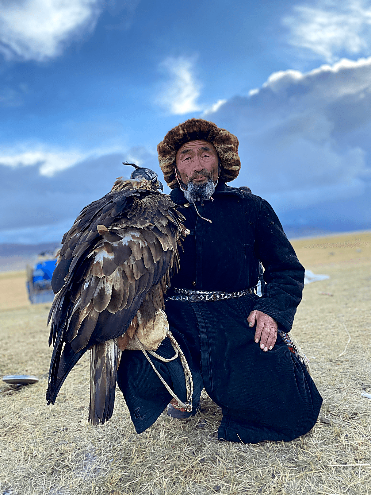 Cazador con águila, tradición de los pueblos de Mongolia